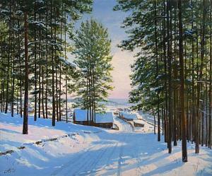  На краю соснового леса. 